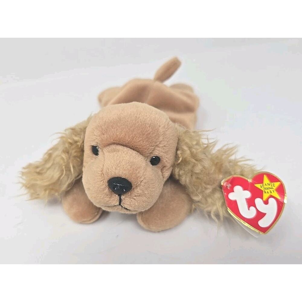 1993 Ty Beanie Baby TY Collectibles "Spunky" Retired Brown Dog BB22